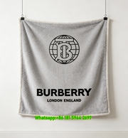 Burberry Globe TB Monogram Print Flannel Sofa Throw Blanket B081